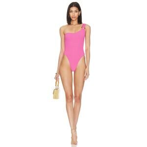 Revolve More to Come Women's Manaia One Piece One Shoulder Bathing Suit Size S